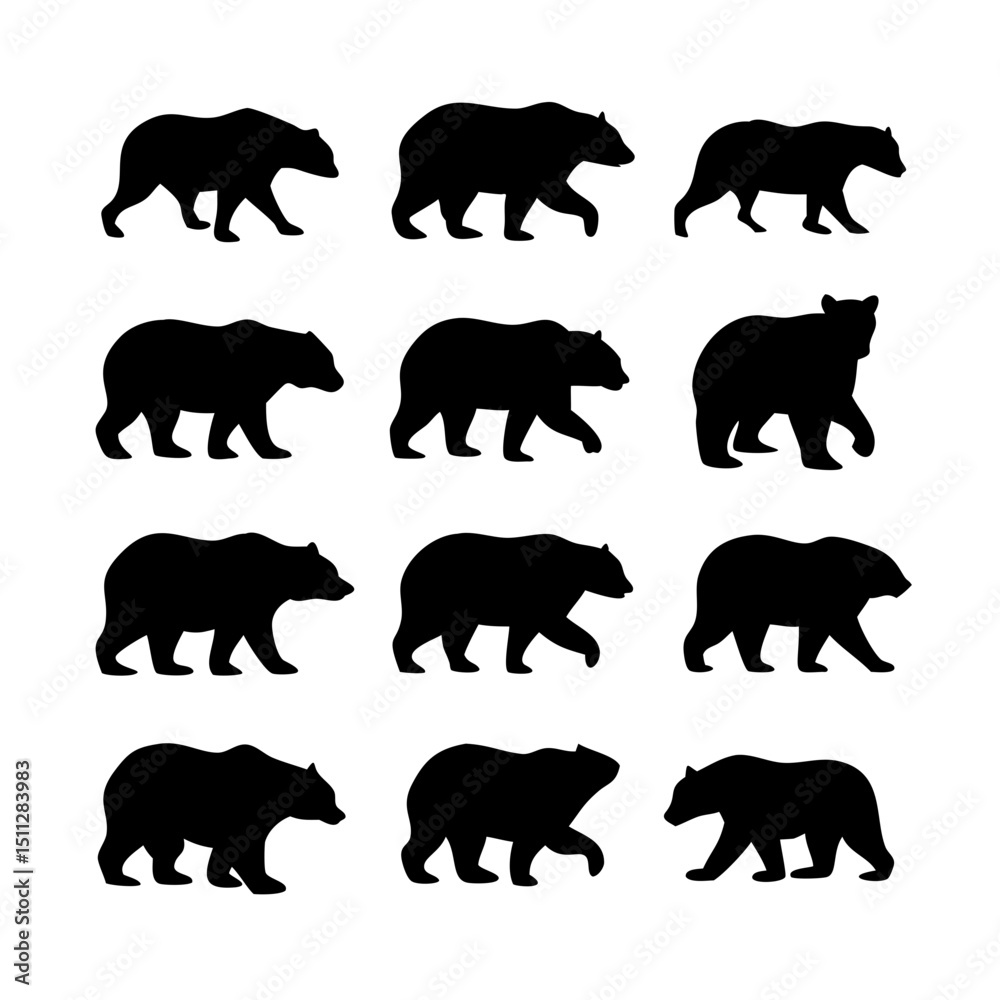 Obraz premium set of bears animal's silhouettes