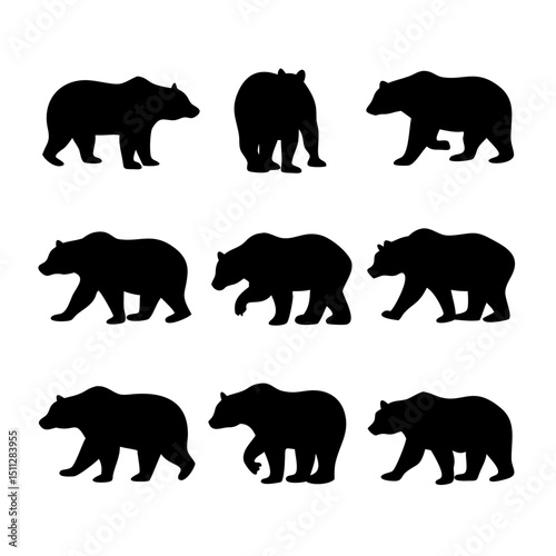 set of wild animals silhouettes