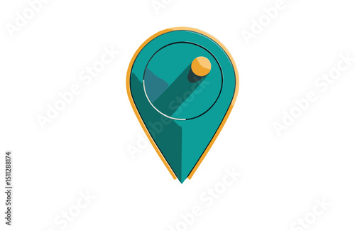 Free Download Teal and Gold Location Pin Icon Modern Flat Design for Navigation and Maps - GFXLoad