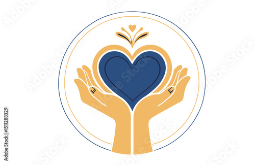 Compassionate Care Hands Holding a Heart - Symbol of Empathy, Love, and Support