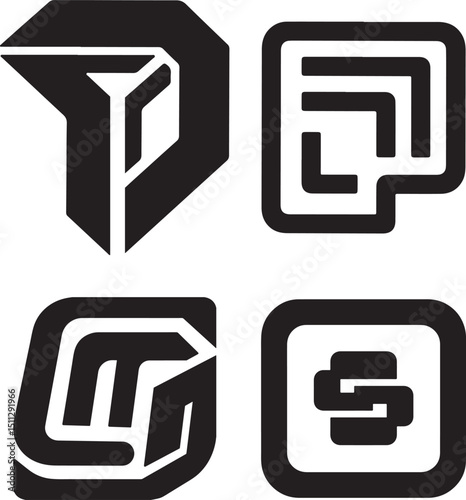 Free Download Abstract Geometric Logos for Technology or Innovation - GFXLoad