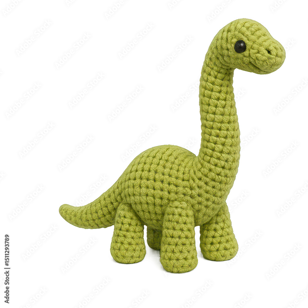 Naklejka premium PNG Handmade green dinosaur toy