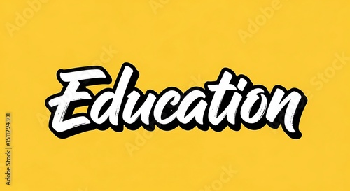 Education in White Font on Yellow Background