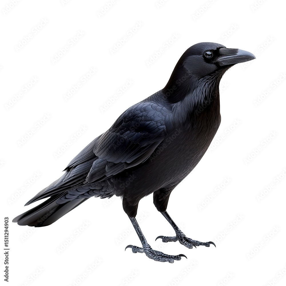 Fototapeta premium Crow isolated in transparent background 