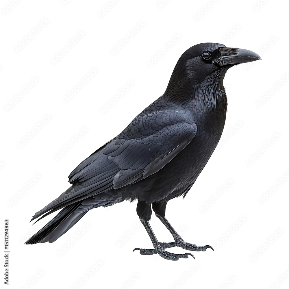 Fototapeta premium Crow isolated in transparent background 