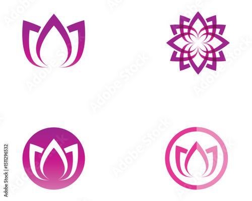lotus flower nature logo and symbol template Vector