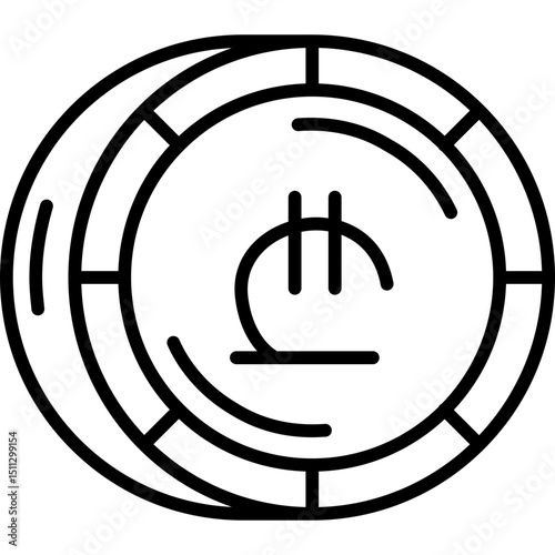 Georgian Lari Coin Vector Icon – Georgian Currency Symbol in Gold Coin Design, Suitable for Financial Apps, Currency Infographics, and Economic Reports