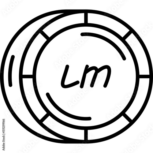 Maltese Lira Coin Vector Icon – Malta's Former Currency Symbol in Metallic Coin Design, Ideal for Financial Applications, Currency Charts, and Historical Economic Materials