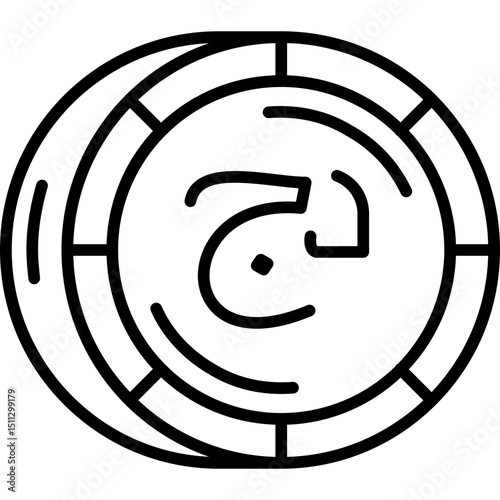 Algerian Dinar Coin Vector Icon – Algeria’s Currency Symbol in Coin Style, Suitable for Economic Infographics, Finance Presentations, and Currency Market Tools