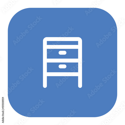 bedside table icon for illustration
