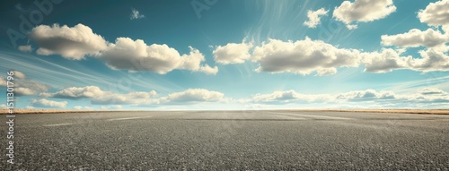 Wallpaper Mural Expansive Open Road with Cloudy Blue Sky Torontodigital.ca