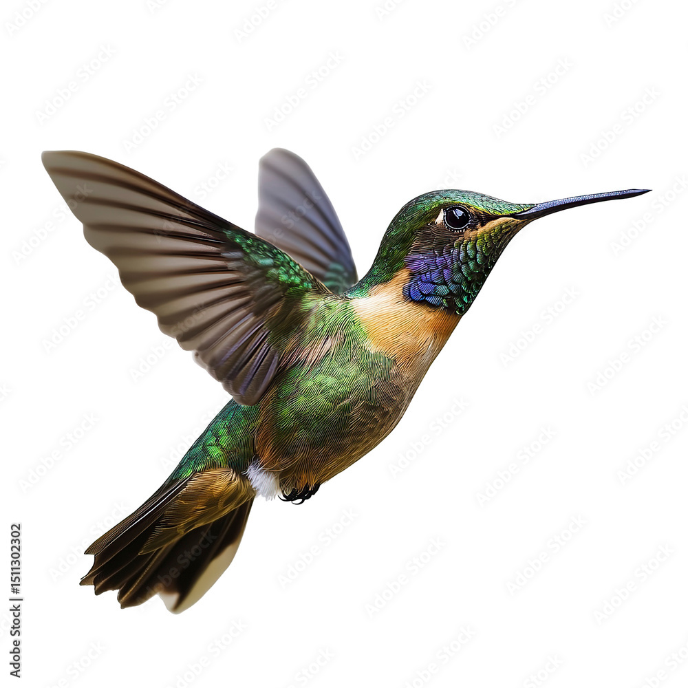Fototapeta premium Hummingbird isolated in transparent background 