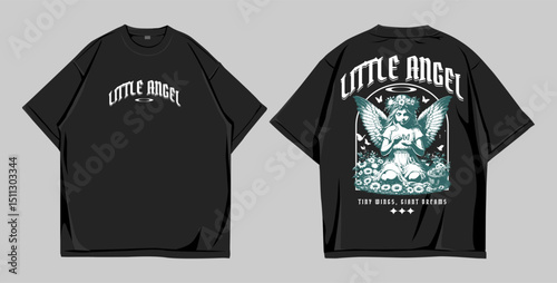 Design street wear, mockup t shirt oversize front and back