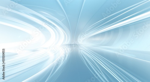 Abstract Futuristic Blue Light Speed Tunnel