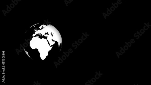 globe on black background
