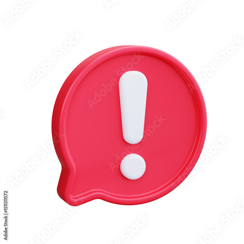 Exclamation 3d render icons