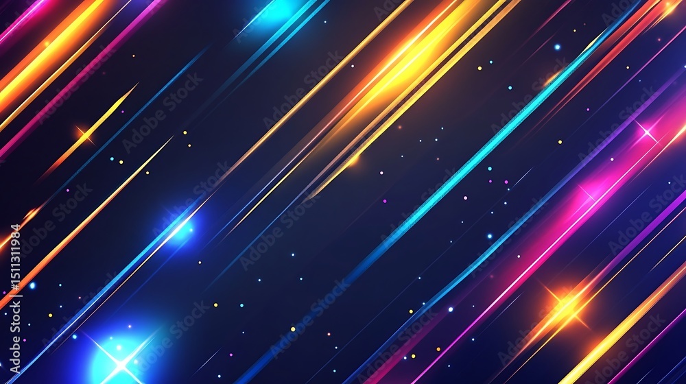 Obraz premium Vibrant diagonal lines of light