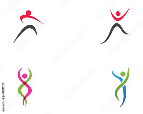 Health people logo and symbols template icons