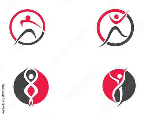 Health people logo and symbols template icons