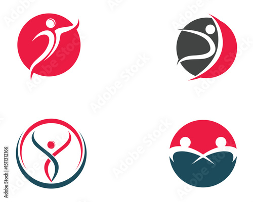 Health people logo and symbols template icons