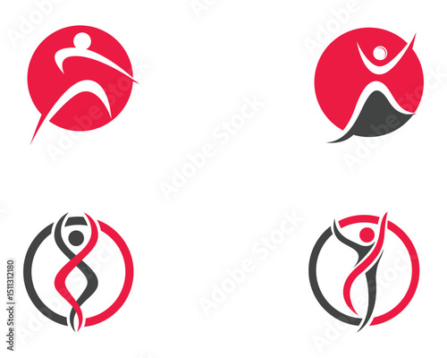 Health people logo and symbols template icons