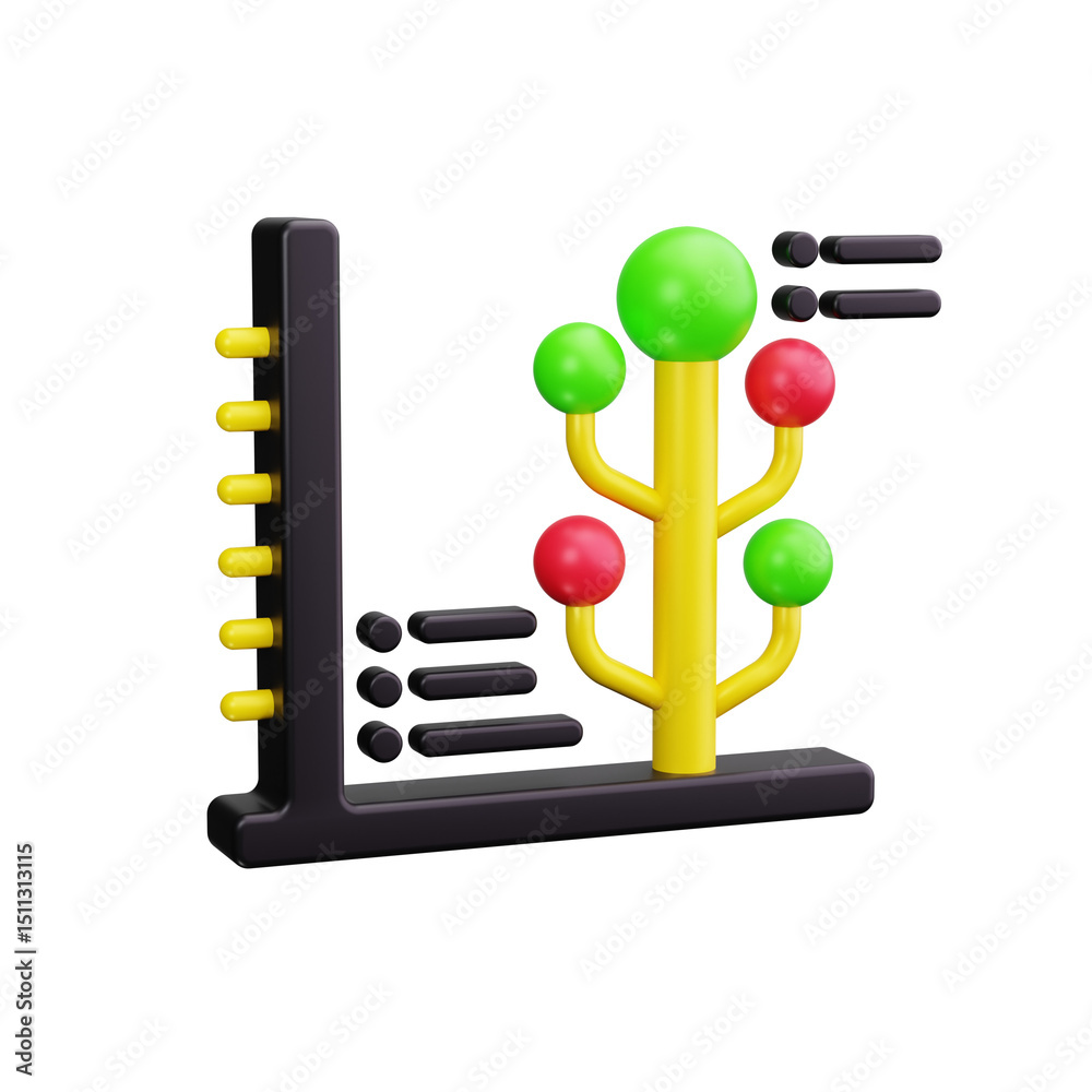 Fotografia Tree map 3d render icons