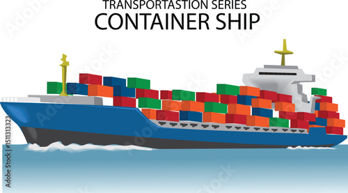 illustration vector of CONTAINER SHIP
