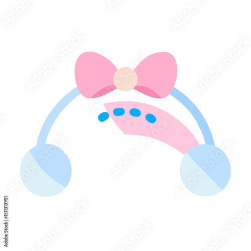 Baby headband with bow illustration for accessory designs
