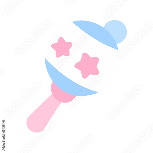 Baby Rattle Toy Icon for Infant Entertainment and Sensory Play