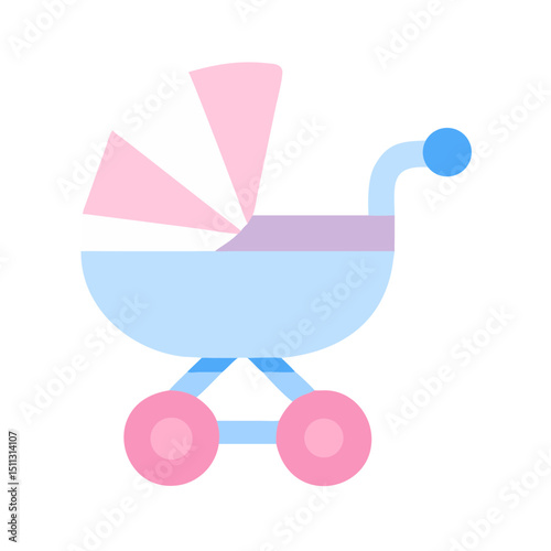 Baby Stroller Pram Icon for Infant Transport and Travel Gear