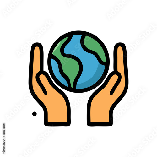 2d icon with earth saving theme. Perfect for your projects, digital marketing, website design and more