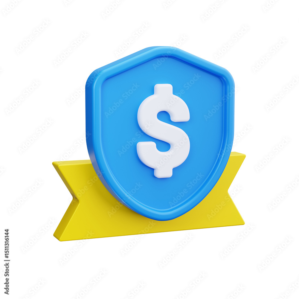 Obraz premium Money Shield 3d render icons
