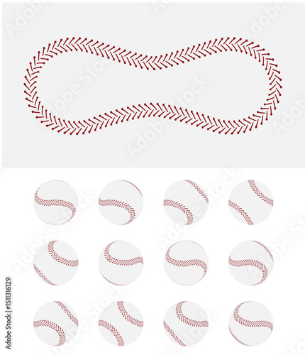 Baseball Ball Spinning Frame Sequence and Texture Vector