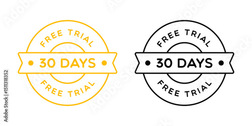 Vector 30 Days Free Trial Badge Label
