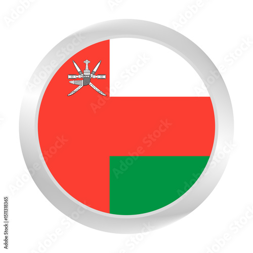 Free Download Flag of Oman. Circle flag icon logo. Round flag. Flag icon. Standard color. Digital illustration. Vector illustration.	 - GFXLoad
