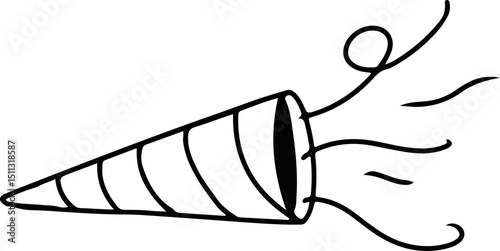 Party Horn Blower Outline