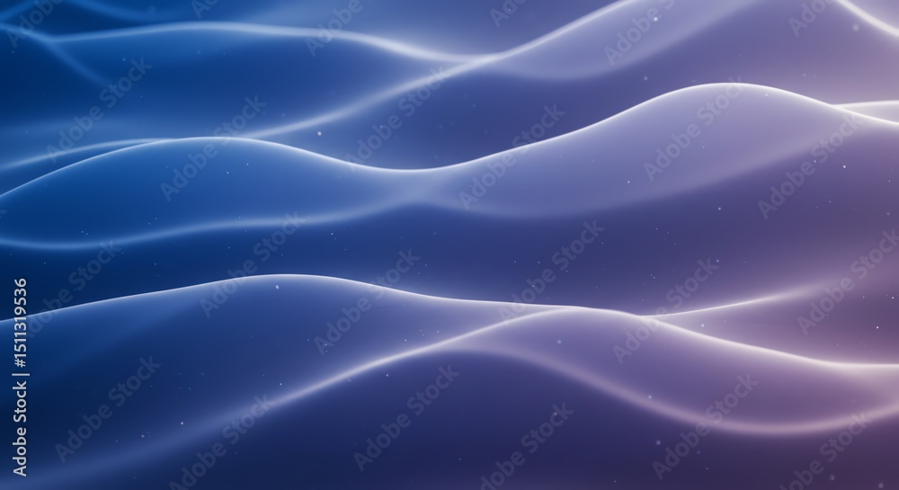 Naklejka premium Serene Blue and Purple Wave Abstract: A Dreamlike Digital Artwork