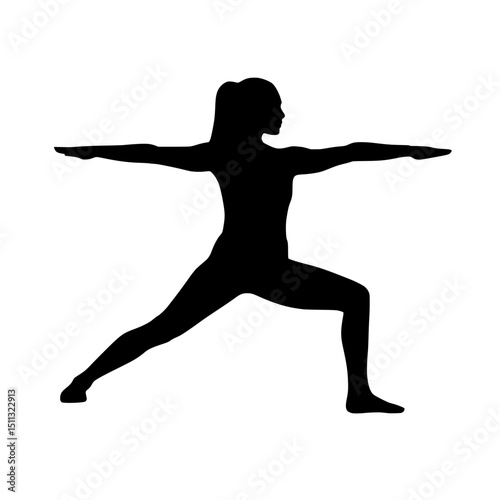 Warrior Pose Yoga Silhouette