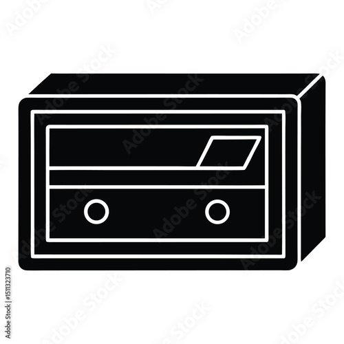 Retro audio cassette player and radio vector illustration