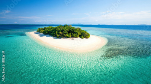 Tropical island paradise remote location aerial photography serene beach environment vibrant colors nature's beauty