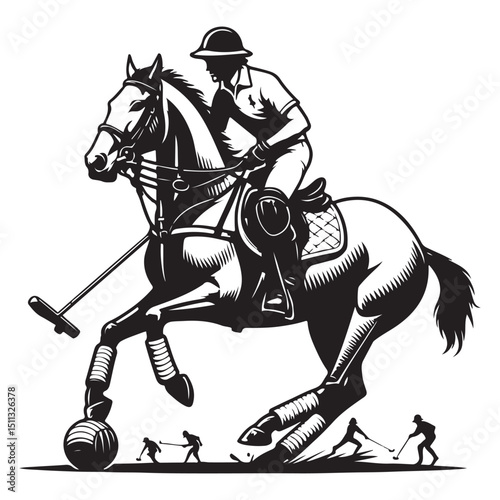 Polo player on horse image vector