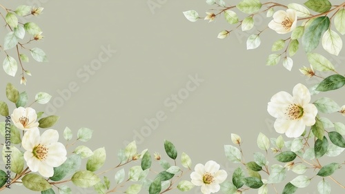Natural Eucalyptus Floral Arrangement - Watercolor Style