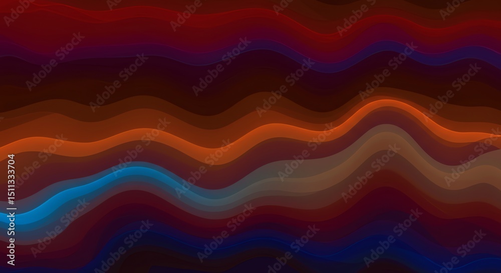 Obraz premium Abstract Warm-toned Waveforms: A Serene Digital Painting