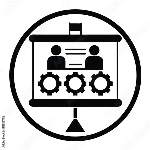 agile management board icon on white background