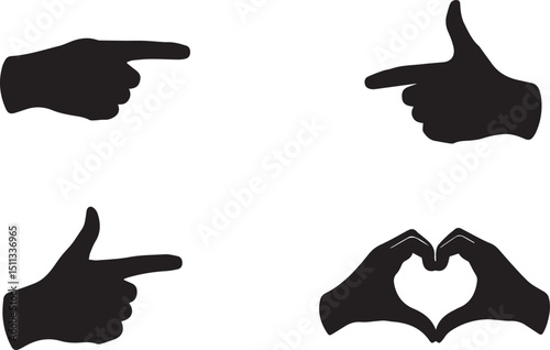 Pointing Finger Hand Gesture Vector Art Illustration Graphic Resource