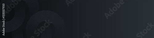 Abstract black background with circle lines pattern. Black metal lines texture. Modern shiny black and gray gradient lines creative design. Suit for wallpaper