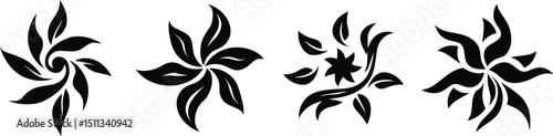 Vector illustration Set Elegant Swirling Lines

