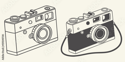 Camera Icon Set – Photo Camera Flat Style Vector Collection

