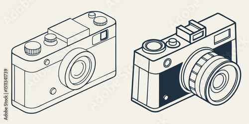 Camera Icon Set – Photo Camera Flat Style Vector Collection

