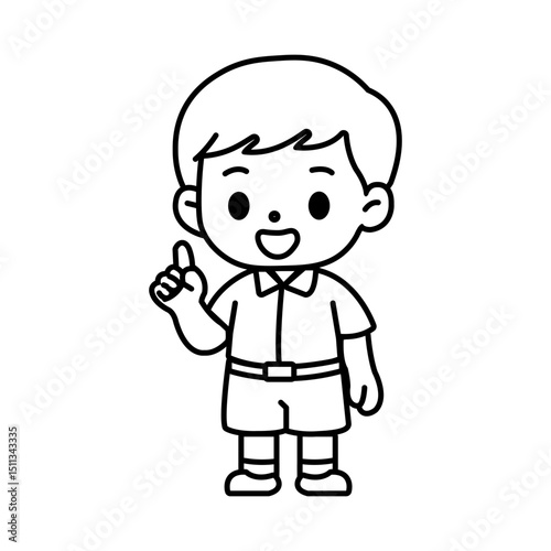 thai student uniform illustration outline